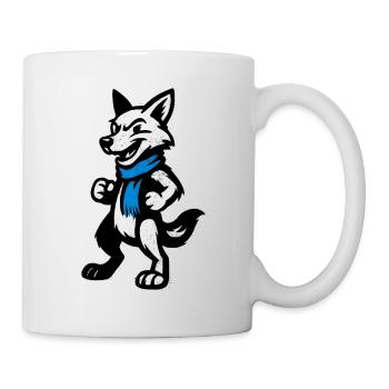 Wolf hero with blue scarf - Mug - white - Right