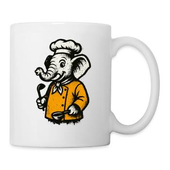Cuisinier Chef Éléphant - Mug blanc - blanc - Droite
