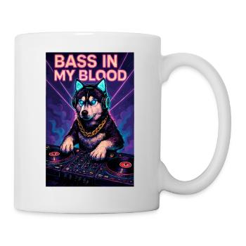 Husky DJ Neon Club – Bass in My Blood - Tasse - Weiß - Rechts