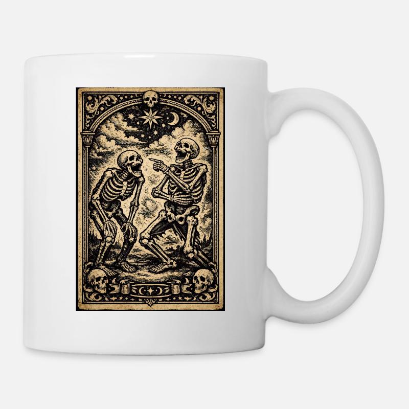 Skeleton Serenade Under Stars - Mug - white