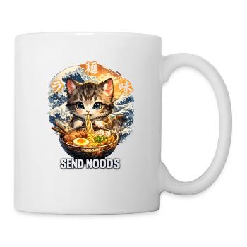 Katze Ramen Send Noods - Tasse - Weiß - Rechts