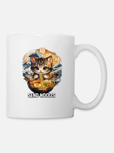 Katze Ramen Send Noods - Tasse - Weiß