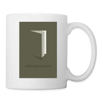 Un livre est une porte que tu peux porter - Mug blanc - blanc - Droite
