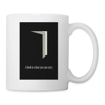 Un livre est une porte que tu peux porter - Mug blanc - blanc - Droite