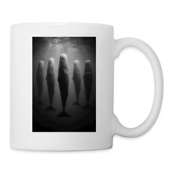 Unterwasser-Wale im Lichtstrahl - Tasse - Weiß - Rechts
