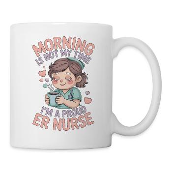 Infirmière aux urgences Le matin n’est pas mon temps d’infirmière de première ligne - Mug blanc - blanc - Droite