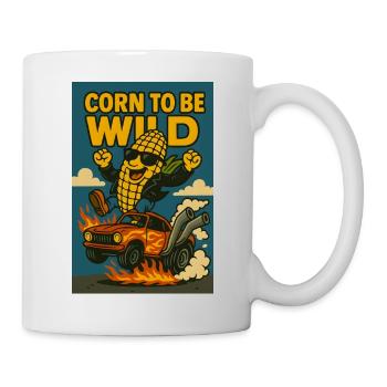 Mais zum wilden Leben - Corn to be wild  - Parodie - Tasse - Weiß - Rechts
