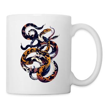 Motif artistique de serpent de mode serpents entrelacés - Mug blanc - blanc - Droite