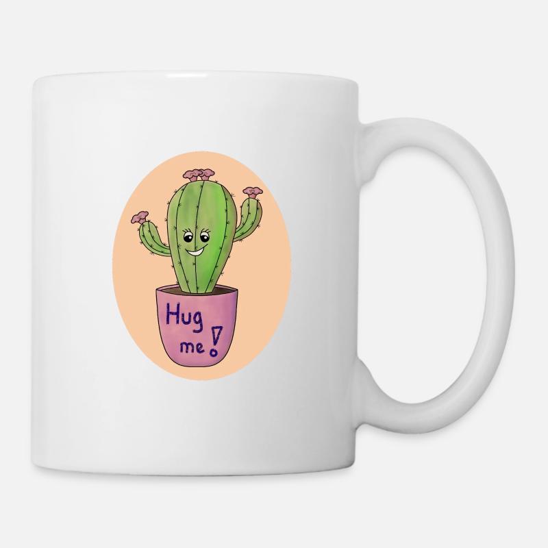 Cactus Hug Art Print - Mug - white