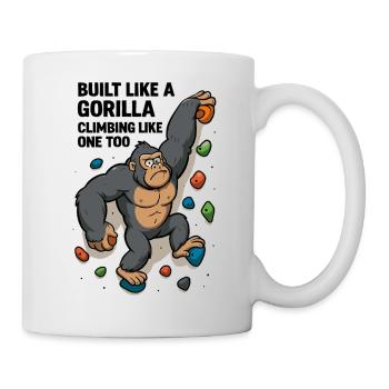 Bouldering Funny – Gorilla Cartoon Climbing Shirt - Mug - white - Right