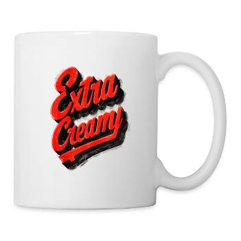 Lettrage rétro extra crémeux - Mug blanc - blanc - Droite