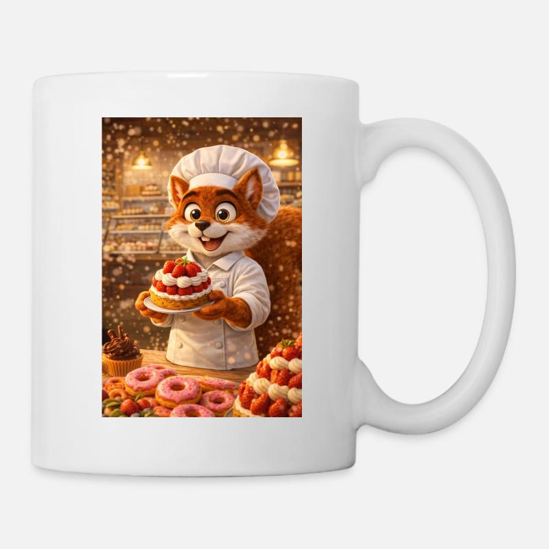 Mr l'écureuil chef pâtissier ambiance gourmande - Mug blanc - blanc