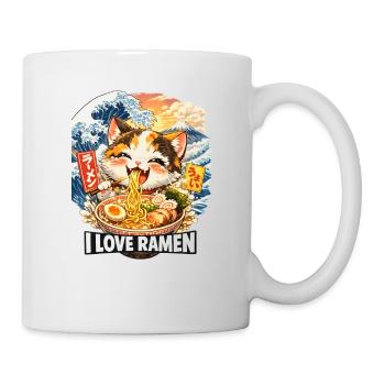 Kawaii Katze Ramen Nudeln Anime Katze - Tasse - Weiß - Rechts