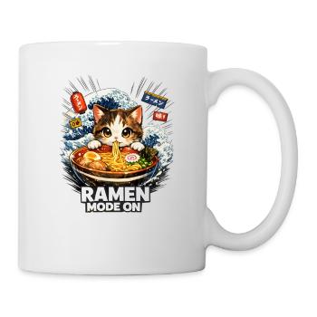 Kawaii Katzen Ramen Nudeln Japan Retro  - Tasse - Weiß - Rechts
