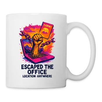 Télétravail - Echappé du bureau  - Mug blanc - blanc - Droite