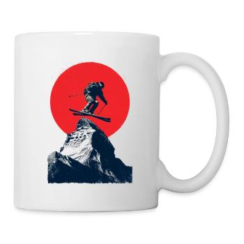 Skisprung über Felsgipfel - Tasse - Weiß - Rechts