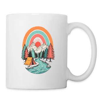 Mountain landscape camping in the Sonnenbogen - Mug - white - Right