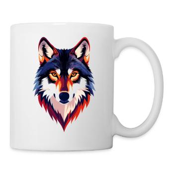 Colored Wolf Head Wolf Look Wolf Head Motif - Mug - white - Right