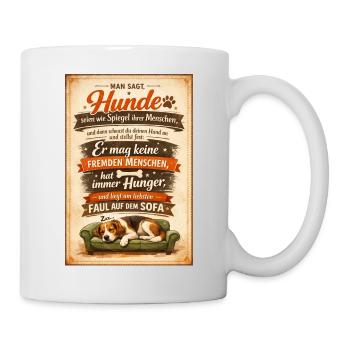 Lazy Dog on the Sofa Saying - Mug - white - Right