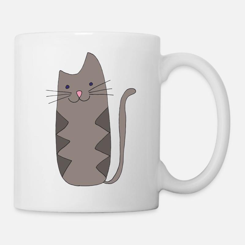 Zickzack-Katze Grau - Tasse - Weiß