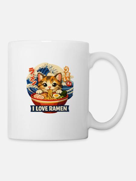 Ramen Katze - Tasse - Weiß