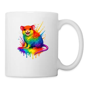 Rainbow mouse in paint splash - Mug - white - Right