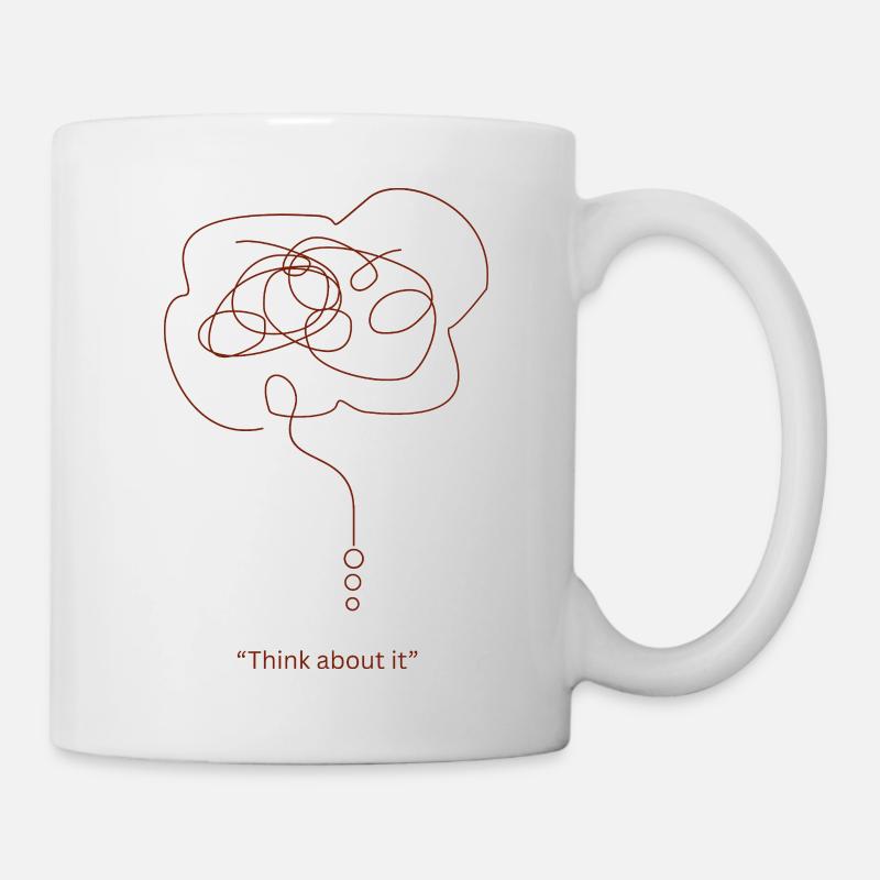 Gedankenstrich Gehirn-Doodle - Tasse - Weiß