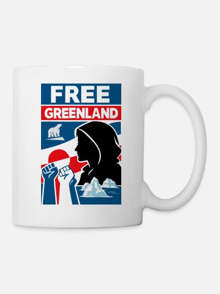 Free Greenland - Tasse - Weiß