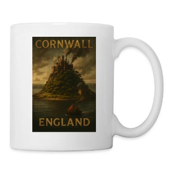 Cornwall England – Steampunk Reiseposter - Tasse - Weiß - Rechts
