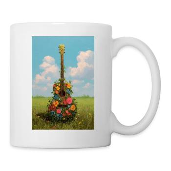 Blumengitarre in Meadow - Tasse - Weiß - Rechts