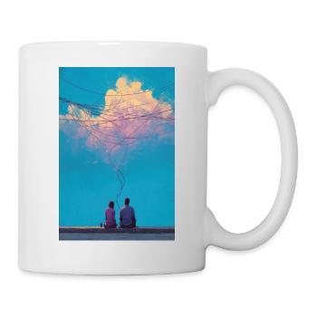 Sky Wires and Two Figures - Mug - white - Right