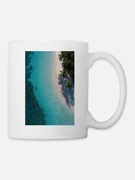 Turquoise Tide Palms - Mugg - vit