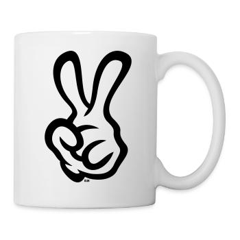 Victory Hand Sign (Left Hand / POS / 2C) - Mug - white - Right