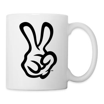 Victory Hand Sign (Right Hand / POS / 2C) - Mug - white - Right