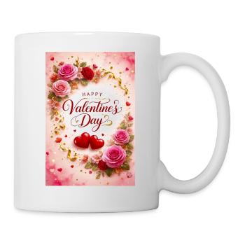 Valentine's Love Roses with Hearts - Mug - white - Right