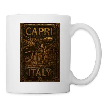 Capri Italien – Steampunk Bronze Reiseposter - Tasse - Weiß - Rechts