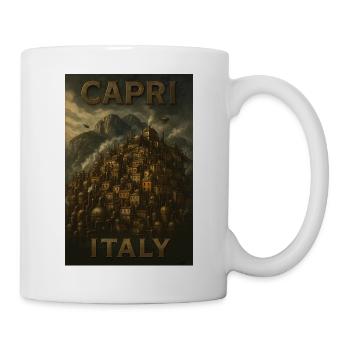 Carte de voyage Capri, Italie – Poster de voyage steampunk - Mug blanc - blanc - Droite