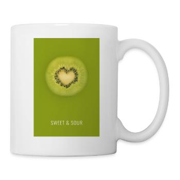 Kiwi avec une perspective fraîche au cœur - Mug blanc - blanc - Droite