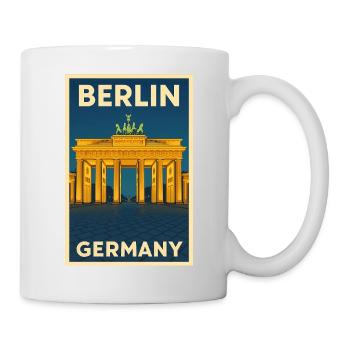 Berlin Germany – Brandenburger Tor Retro Poster - Tasse - Weiß - Rechts