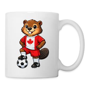 Fußball Biber Kanada Fan Kanadische Flagge - Tasse - Weiß - Rechts