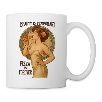 Art de pizza pin-up – La beauté est temporaire - Mug blanc - blanc - Droite
