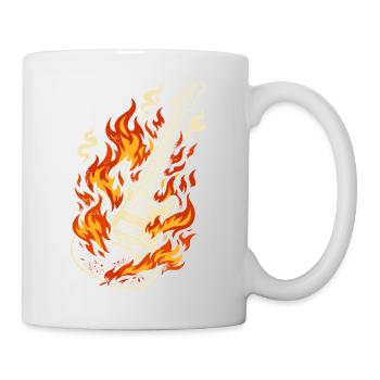 E-Gitarre Brennend Rock Geschenk - Tasse - Weiß - Rechts
