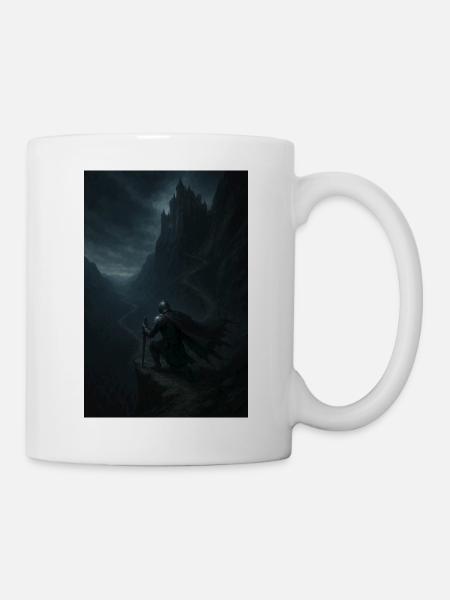 Dunkler Wächter zum Nebelschloss - Tasse - Weiß