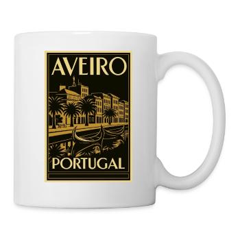 AVEIRO Portugal – Poster Linocut Black/Gold - Mug - white - Right