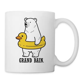 Ours polaire en bouée canard - Mug blanc - blanc - Droite