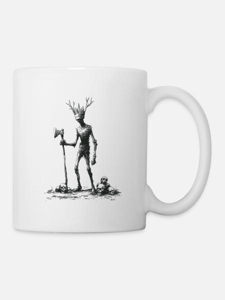 Waldgeist mit Axt - Tasse - Weiß