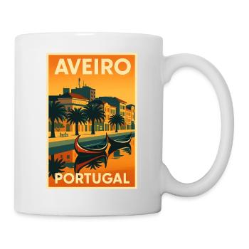 Aveiro Portugal – Retro Reiseposter Kanäle - Tasse - Weiß - Rechts