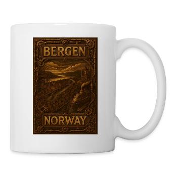 Bergen Norway – Steampunk Travel Poster Retro - Mug - white - Right