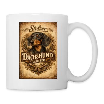 Proud Dachshund Owner Vintage Dachshund Holder - Mug - white - Right