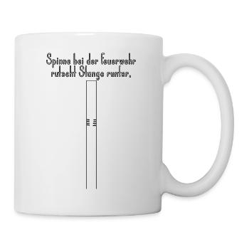 Spinne an der Feuerstange zweideutig Wortwitz - Tasse - Weiß - Rechts